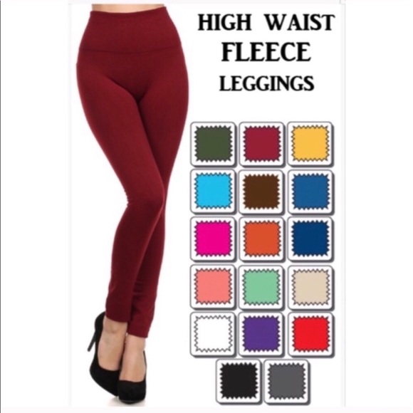 Black Fleece Lined Hight Waist Leggings - Picture 6 of 6